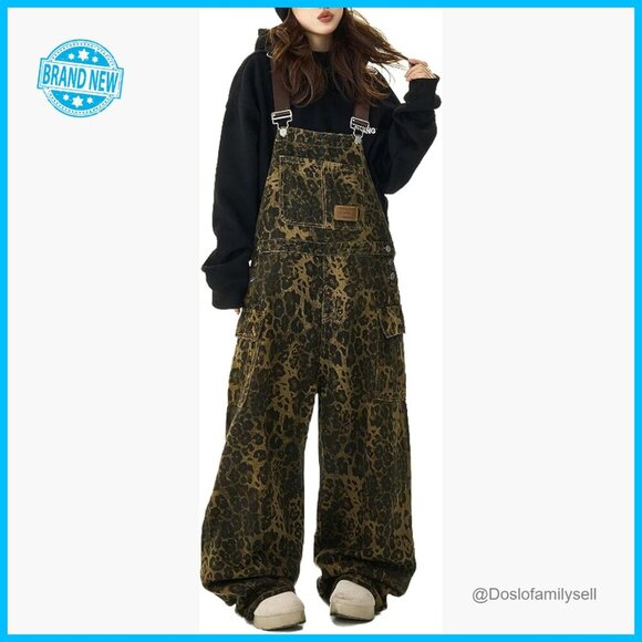 Pants - Denim Jumpsuit Overalls Baggy Loose Fit Y2K Grunge Vintage Streetwear Pants